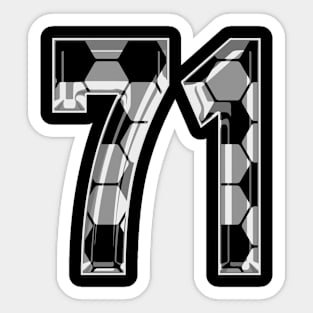 Soccer Number 71 Soccer Jersey #71 Soccer Mom Player Fan Sticker